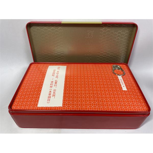 Rectangular Packaging Tin Box Printed Tin Boxes With Hinged / Lid Closure