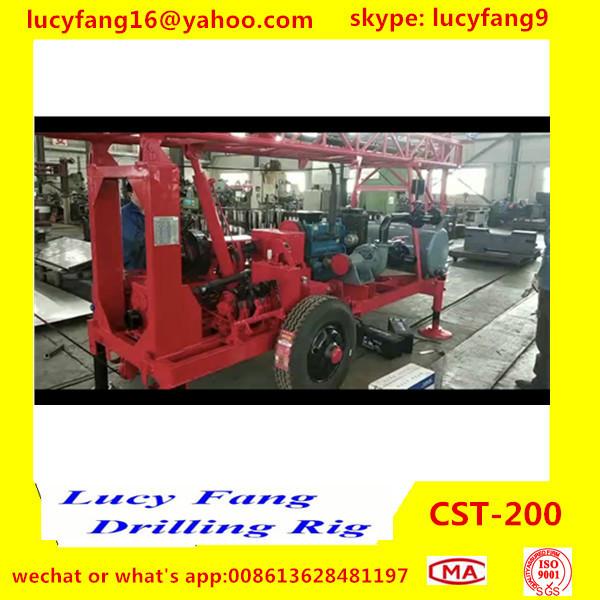 China Popular Good Quality Wheeled  Mounted Mobile  CST-200 Hydraulic Water Well Drilling Rig For 200 m Depth