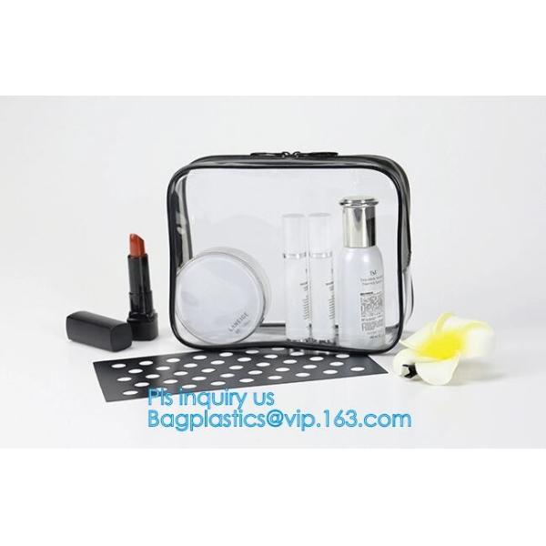 Popular Iridescent Clear PVC Makeup Bag, custom logo printing clear pvc makeup Bag, portable cosmetics makeup bag, handl
