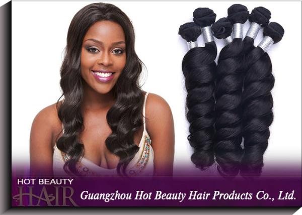 Grade 5A Virgin Peruvian Hair Extensions , Natural Wave Human Hair