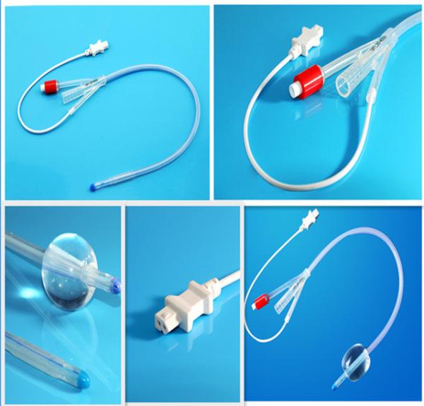 Temperature Sensor 3 Way Silicone 20 22Fr Medical Foley Catheter With Balloon