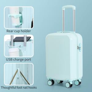 Blue color PC suitcase Flat trolley suitcase Best-selling Matte Finish Luggage,