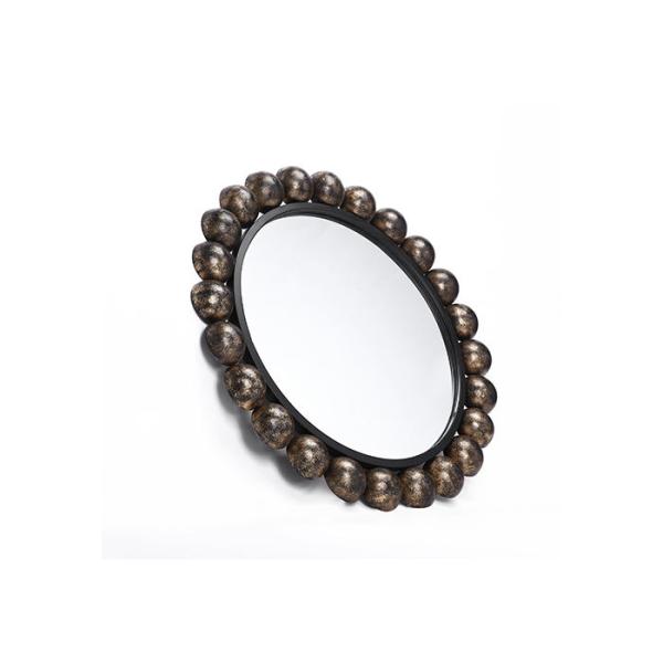 Round Bronze Sunflower Mirrored Metal Wall Art For Outdoor Indoor