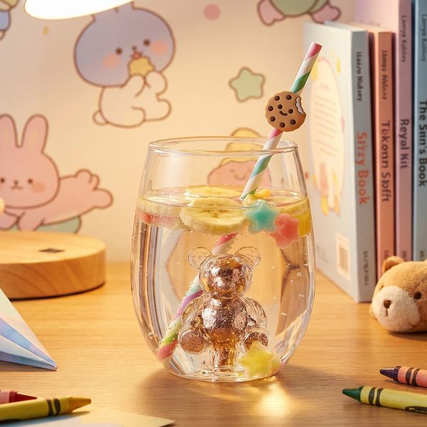 Customizable Borosilicate Glass Double Walled Cup With 3D Fitting Cold Resistant
