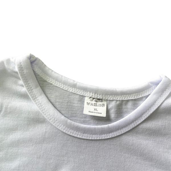 Impresión de transferencia de calor Sublimación de poliéster camiseta en blanco Manga corta blanca 200g
