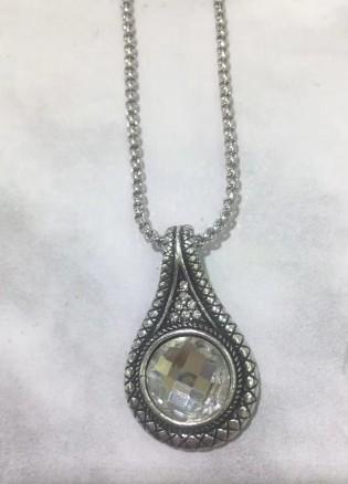 (N-98) FashionSilver Plated Clear Cubic Zircon Pendant  Women Necklace