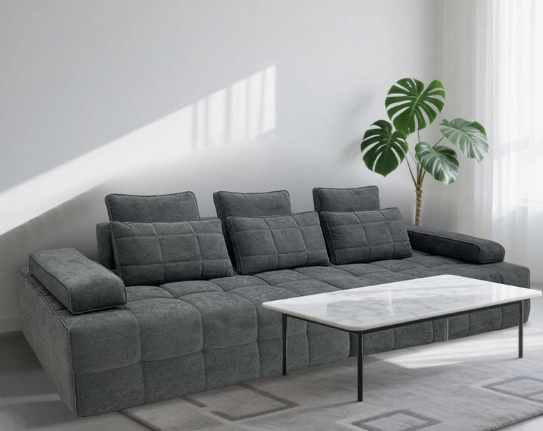 Custom Modular Fabric 35D Sponge Upholstered Reclining Sofa Bed Sectional Couch Compressed Sofa for Home Apartment Villa Modern