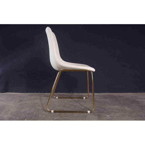 Белые кожаные простые тонкие элегантные современные обедая стулья для домашнего ресторана