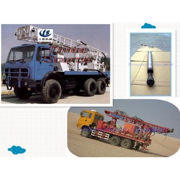 Truck mounted drilling rig testing in desert