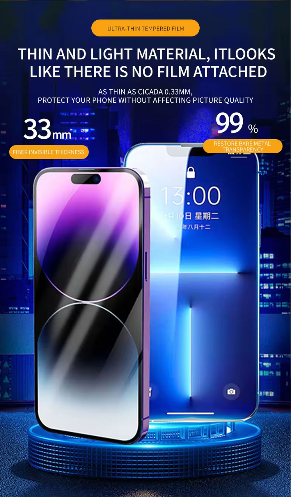 Tempered Glass Screen Protector for Iphone 15 14 13 12 11 Plus Pro Max Hd Clear 2.5D Anti Scratch Fingerprint Oil Ghm090 Laudtec