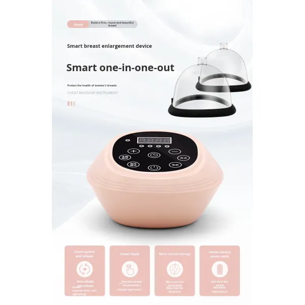 Hot Selling Breast Enhancement Massager with Vibration and Latex Material Home Use Timer & Suction Power Regulation