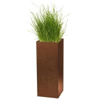 Potes de plantação de aço corten enferrujado personalizado com buraco de drenagem de design moderno e baixa manutenção