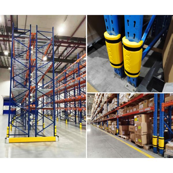 Heavy Duty Pallet Rack Protector Warehouse Pallet Rack Column Protection Flexible Plastic Guard Upright Protector