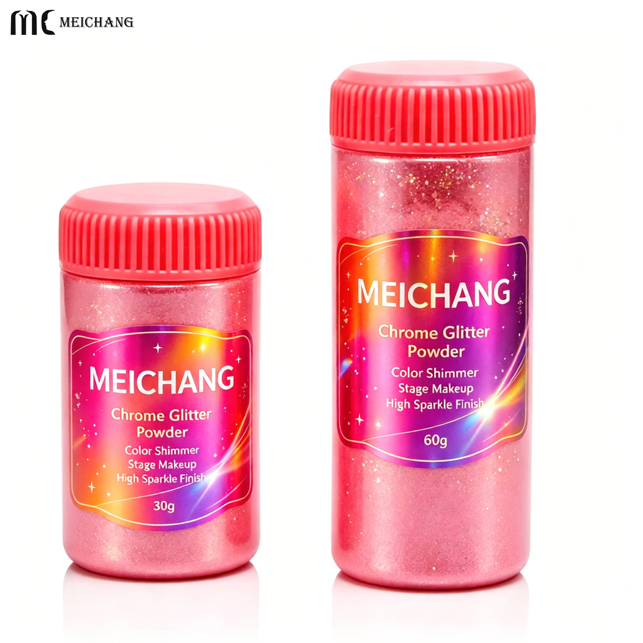 30g 60g HDPE Cosmetic Glitter Powder Bottle with Sifter Cap (MC-1512)