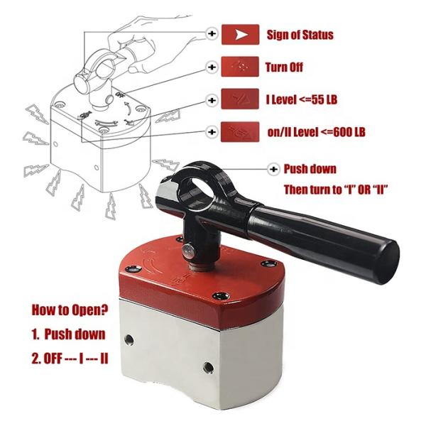 300kg Max Pull Force On/Off Magnet 2kg Self Weight for Multipurpose Lifting Solutions