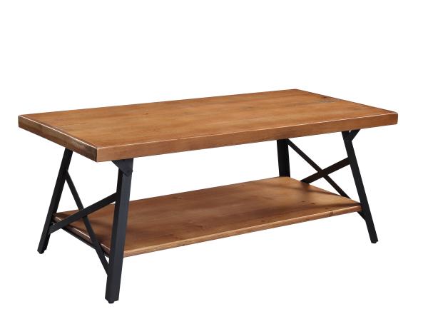 Mesa de centro de madeira rústica 34lb da tabela de extremidade da sala de visitas dos pés 43inch do metal