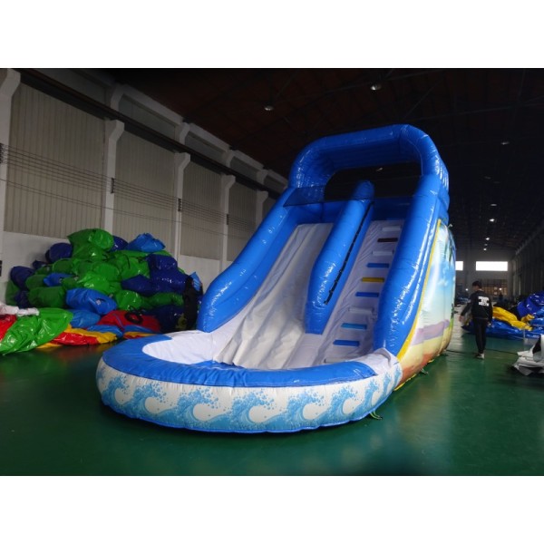 Wholesale Price Custom Plato PVC Material Inflatable Slide with Pool Large Inflatable Pool Slide for Party Rental Using