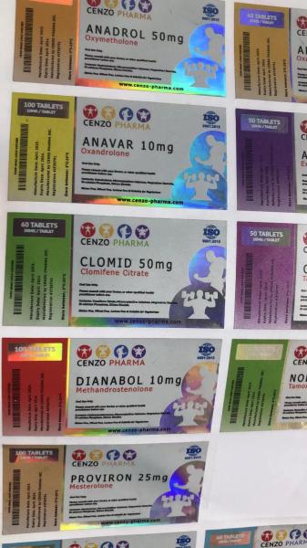 Waterproof Permanent Adhesive Glass Vial Labels With Glossy Surface Finish