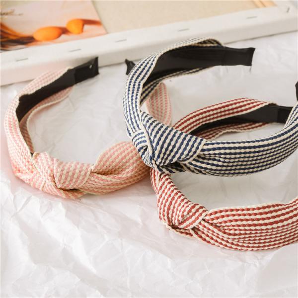 GLH005 Simple cross check headband women's wide version of crimped knot headband hair accessories wholesale