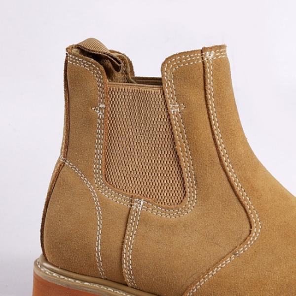 Unisex Goodyear Non Slip Shoes Nubuck Cow Leather Upper Gender Work Boots