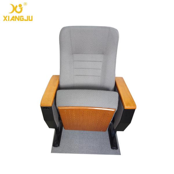 Burlywood High Density Foam Novel Church Hall Chairs With MDF Writing Pad
