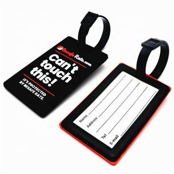 Custom Silicone Luggage Tag With Name ID Card Perfect to Quickly Spot Luggage Suitcase During Travel