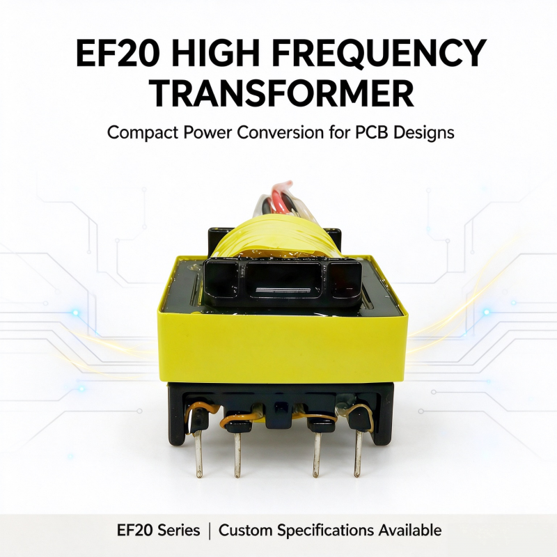 EF20 Model High Frequency Transformer with Ferrite Core for PCB Mount Compact Flyback Design
