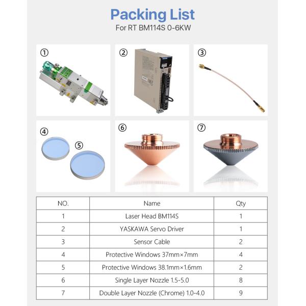 Auto Focus 6KW Laser Spare Parts Cutting Head Raytools BM114 For Fiber Machine