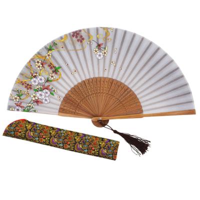 Fã de bambu da mão da tela pequena clássica amigável de Eco para o teste padrão personalizado promoção do negócio