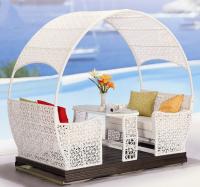 Luxury Four Person Wicker Rocking Chair Patio Furniture With Metal Frame