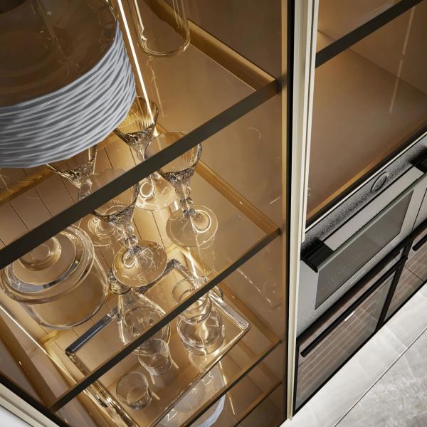Cabinet de cocina personalizado de alta gama Muebles de cocina de estilo moderno Automático conjunto completo de cocina PVC blanco