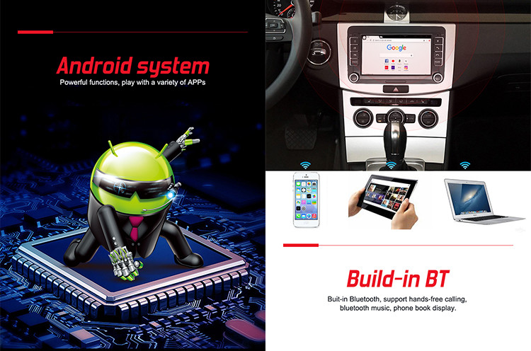 VW Universal Octa Core Android Car Stereo 7 дюймов с физическими кнопками охлаждающего вентилятора