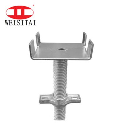 Steel Construction 35mm Dia Adjustable U Head Jack Electro Galvanized Scaffolding Props