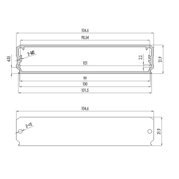 Одно тело 105*22*80mm прессовало алюминиевое приложение