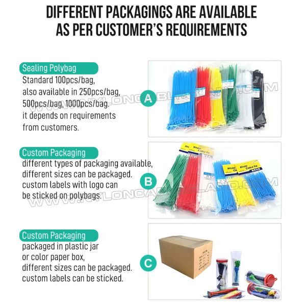 Plastic Tie Wrap 7.6x300mm Heavy-Duty Cable Tie, Ø8-80mm Adjustable Nylon (PA) 6.6 Zip Tie c/w 130lbs or 157lbs Strength for Construction