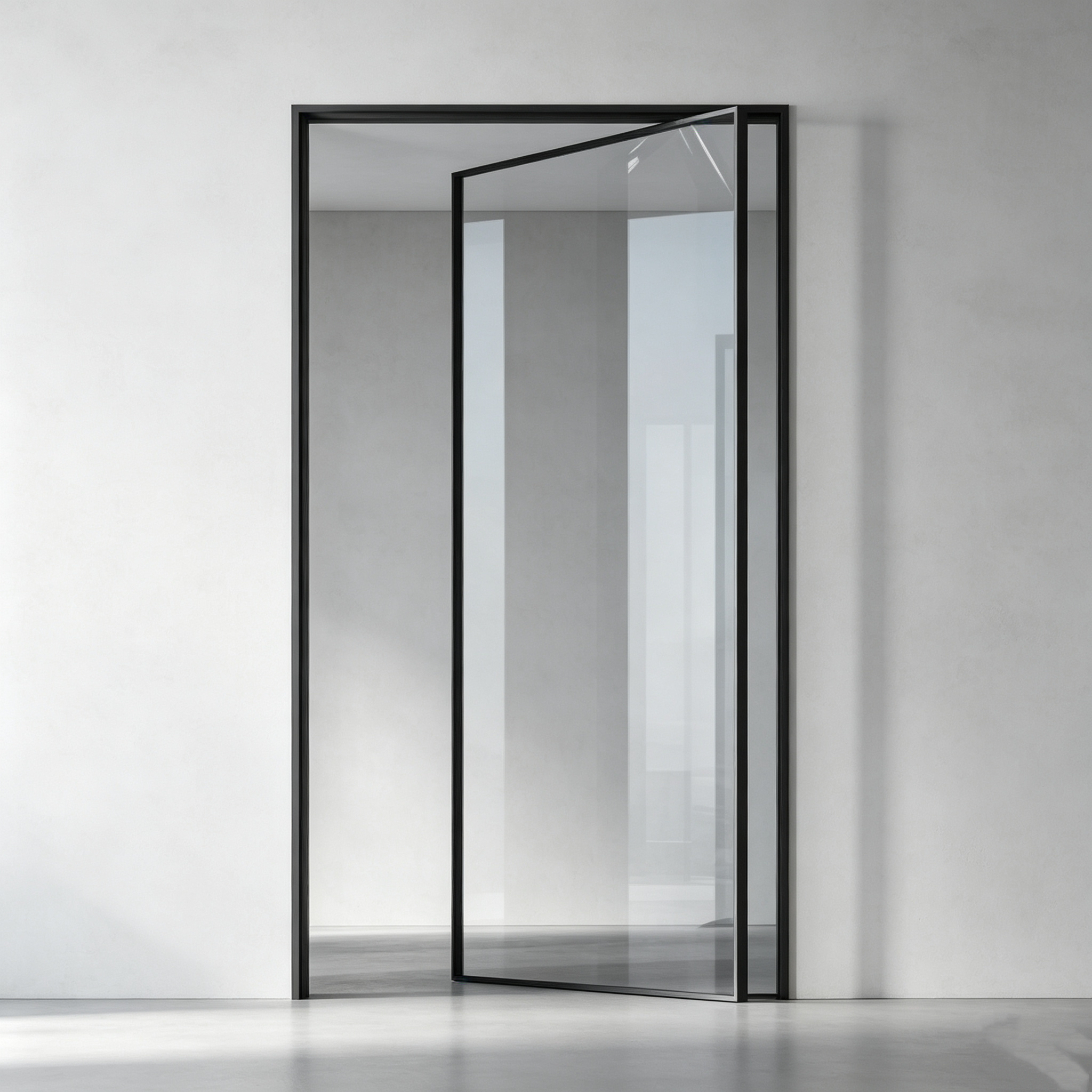 Custom Size Narrow Frame Pivot Door with T6-T5 Aviation-grade Aluminum Alloy and 304 Stainless Steel Hardware