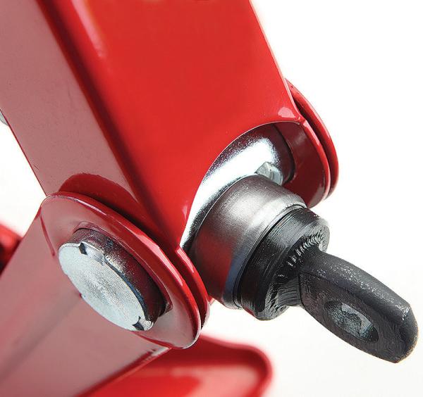 Jack de tesoura vermelho de 1,5 toneladas para reparação de automóveis Altura máxima 385 mm Altura mínima 105 mm Suporte manual Jack mecânico Ferramenta de reparação de automóveis