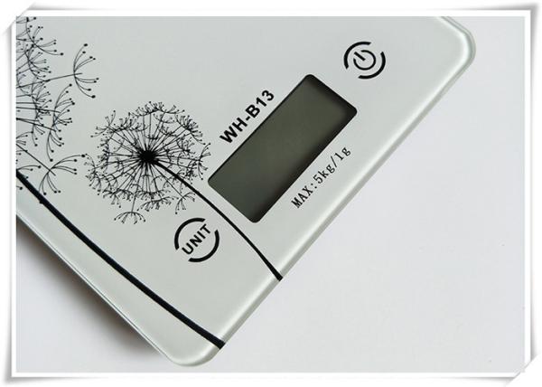 Touch Screen Tempered Glass Digital Scale Dandelion Design With Non Slip Mat