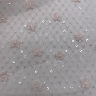 Patterns Glitter Embroidery Fabric Lightweight M13-029