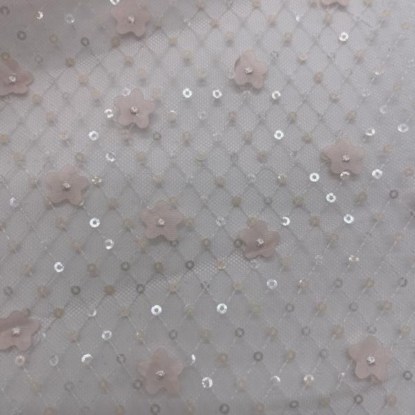 Patterns Glitter Embroidery Fabric Lightweight M13-029