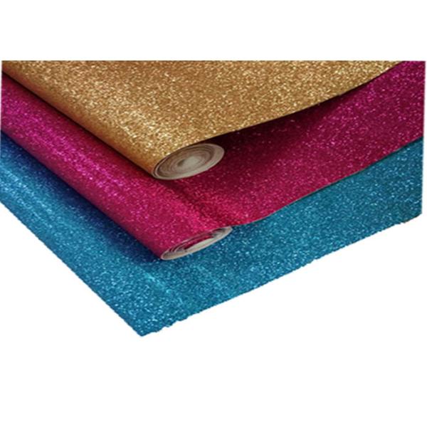 50m Rolls Champagne Gold Glitter Wallpaper , Glitter Powder Surface Glitter Feature Wallpaper