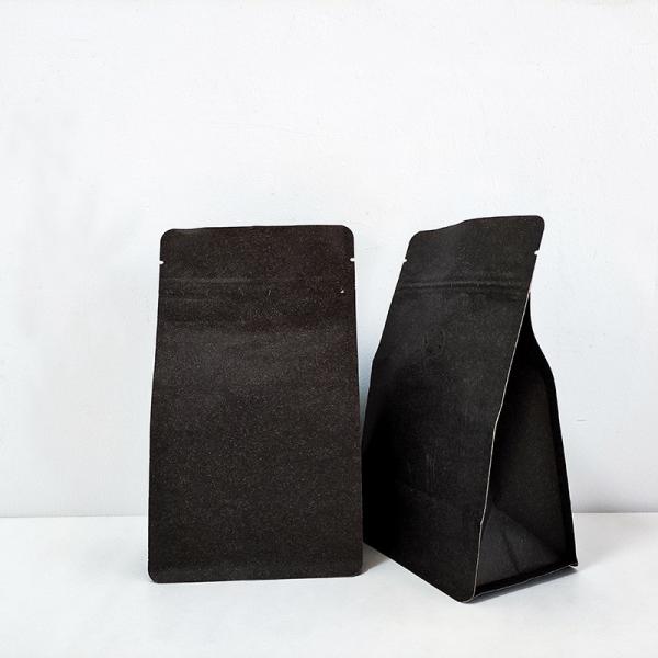Zip Lock Flat Bottom Pouch Coffee Food Packing Kraft Paper Doypack Bag With Valve