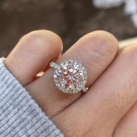 18K Ouro Real DEF VS Anel de Diamante de Laboratório
