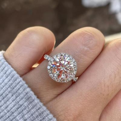 18K Ouro Real DEF VS Anel de Diamante de Laboratório