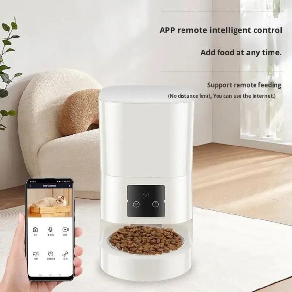OEM/ODM Automatic Pet Feeder with Double Stainless Steel Bowls Smart Food Dispenser Timer