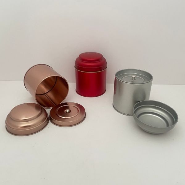 75mm 92mm Red Round Tea Tin Cans Double Lids For Food Tea Leaves Candy Coffee Bean