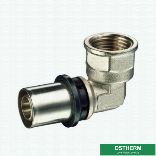 Encaixes de bronze retos rosqueados fêmeas personalizados da união da imprensa do dobro da compressão do cotovelo para a tubulação de alumínio de Pex Pex