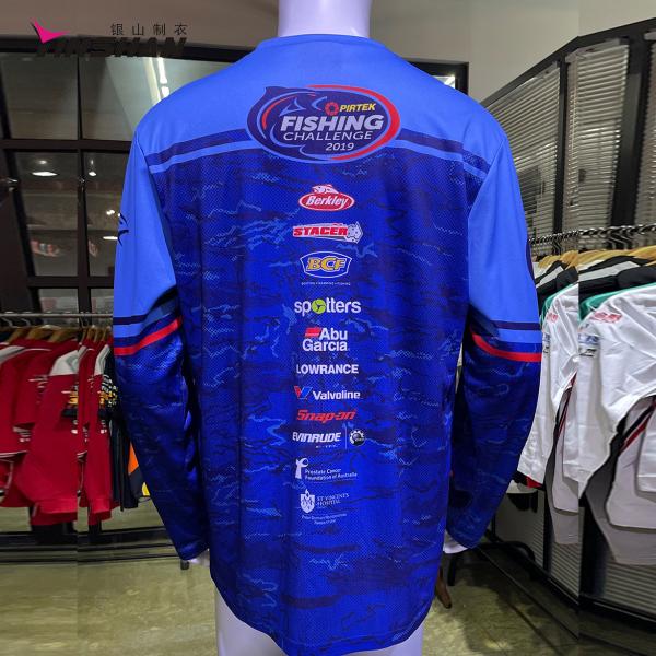 Camiseta de polo de pesca personalizada UPF 50 de desempenho para homens com manga longa UV Sublimação
