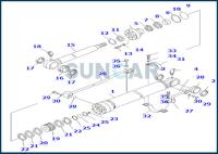 707-98-36240 serviço Kit For PC120 do cilindro da cubeta de 7079836240 KOMATSU