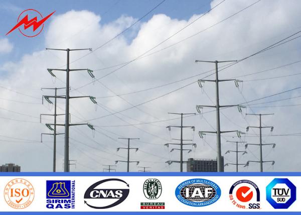 Anticorrosive Self Supporting Electrical Power Poles Polygona 50m Tubular Steel Pole